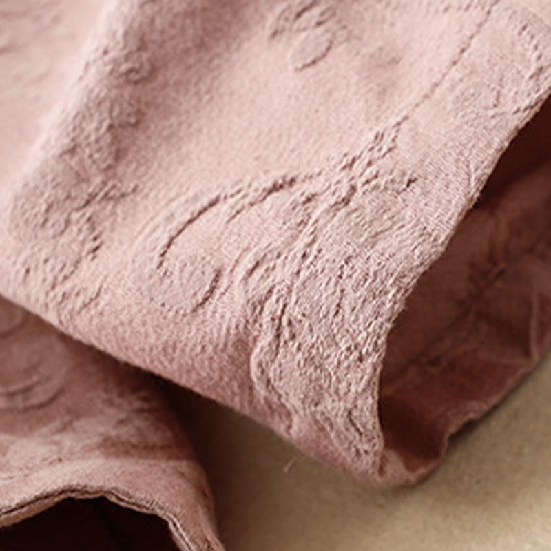 Chemise femme en coton à manches longues et boutons grenouille, motif fleurs brodées de Buddha Stones - image 9