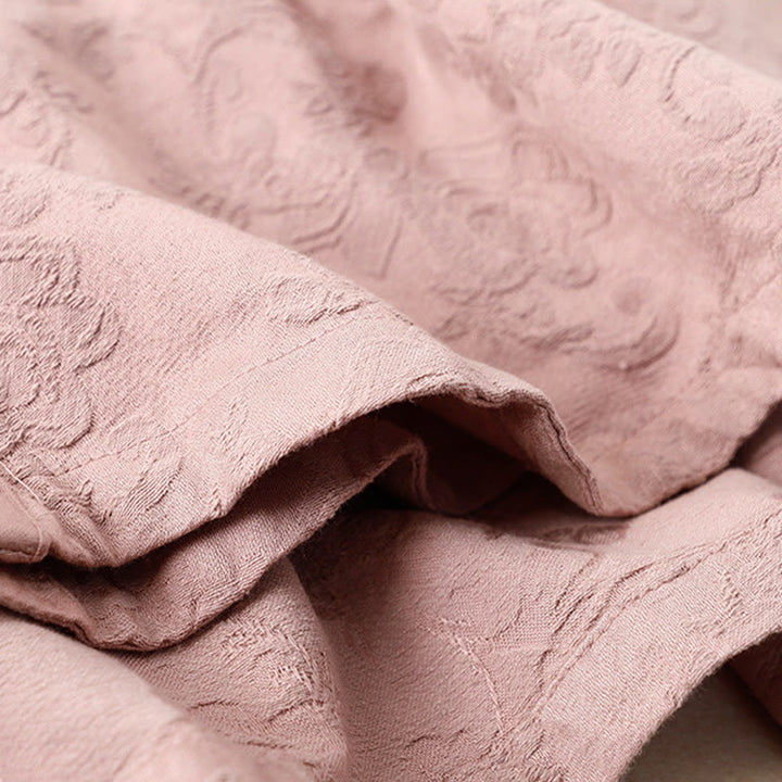 Chemise femme en coton à manches longues et boutons grenouille, motif fleurs brodées de Buddha Stones - image 6