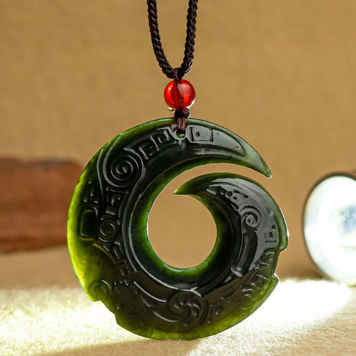Collier pendentif en jade cyan Hetian naturel Buddha Stones pour améliorer la chance