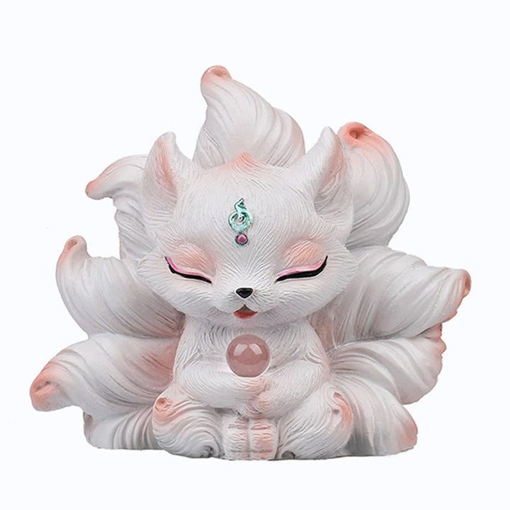 Mini renard à neuf queues en résine représentant des Buddha Stones , décoration de bureau ou de maison - image 13