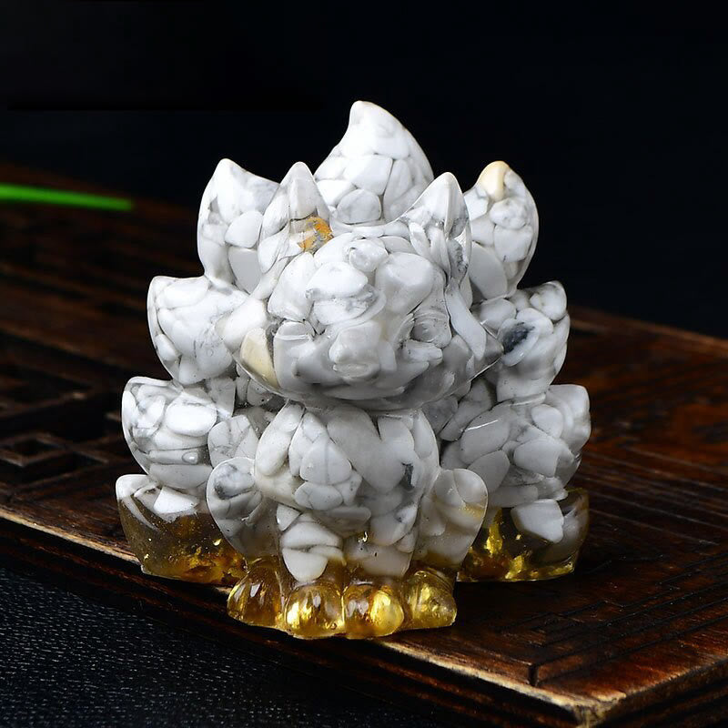 Buddha Stones naturelles, divers cristaux, quartz fraise, améthyste, renard à neuf queues, protection, décoration de la maison