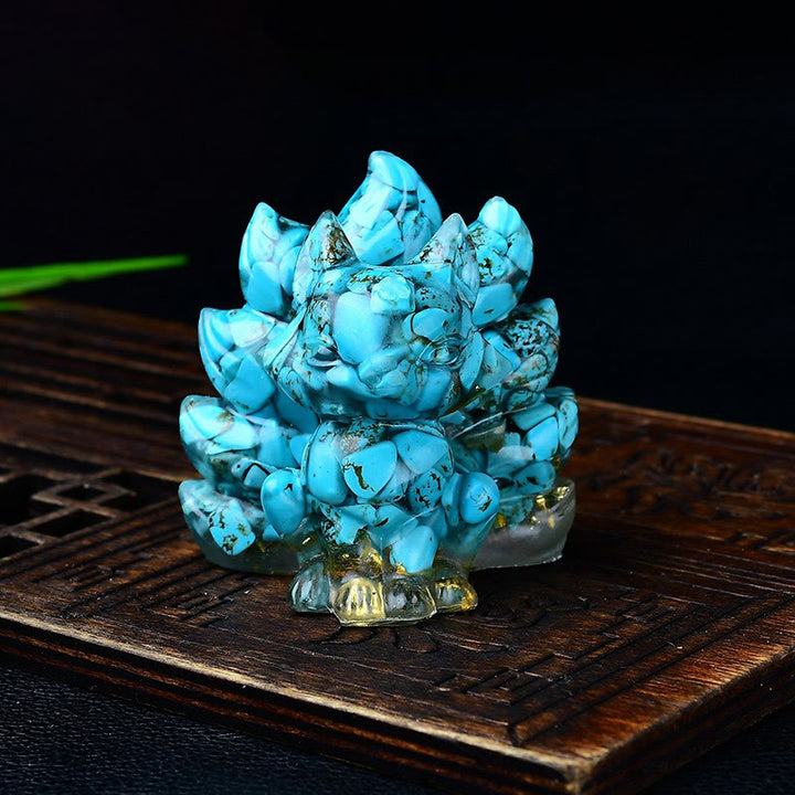 Buddha Stones naturelles, divers cristaux, quartz fraise, améthyste, renard à neuf queues, protection, décoration de la maison