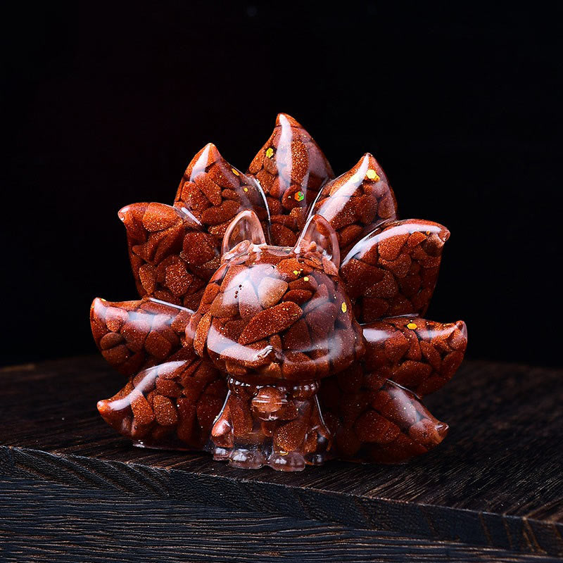 Buddha Stones Petites Pierres Diverses Cristal Rose Citrine Améthyste Renard à Neuf Queues Chaleur Décoration de la Maison - Pierre de soleil rouge 8,8*6,9*8 cm - image 16