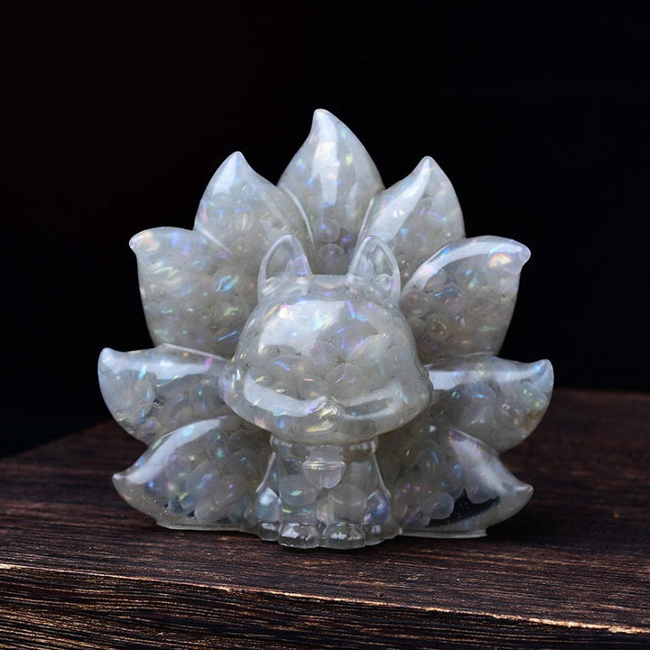 Buddha Stones Petites Pierres Diverses Cristal Rose Citrine Améthyste Renard à Neuf Queues Chaleur Décoration de la Maison - Pierre de lune 8,8 x 6,9 x 8 cm - image 20