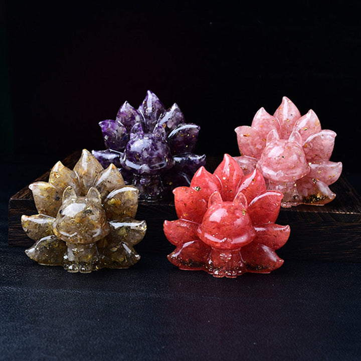 Buddha Stones Petites Pierres Diverses Cristal Rose Citrine Améthyste Renard à Neuf Queues Chaleur Décoration de la Maison - image 31