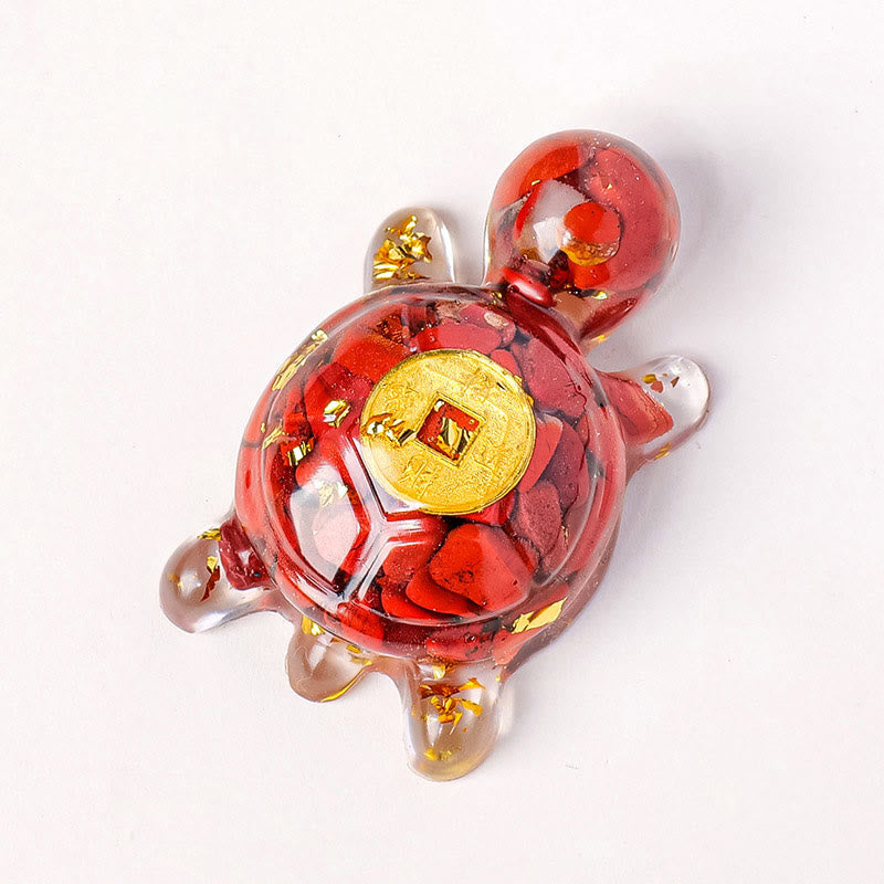 Buddha Stones, petites et diverses, cristal, aventurine verte, améthyste, tortue, pièces de cuivre, porte-bonheur, décoration de la maison - Jaspe rouge 5*3cm - image 6
