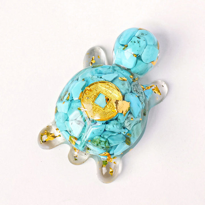 Buddha Stones, petites et diverses, cristal, aventurine verte, améthyste, tortue, pièces de cuivre, porte-bonheur, décoration de la maison - Turquoise bleu 5*3cm - image 15