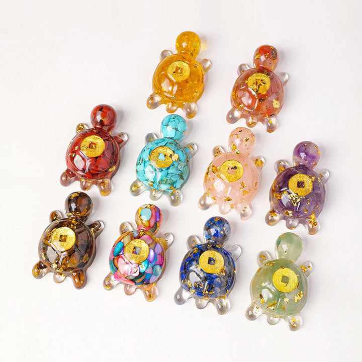 Buddha Stones, petites et diverses, cristal, aventurine verte, améthyste, tortue, pièces de cuivre, porte-bonheur, décoration de la maison
