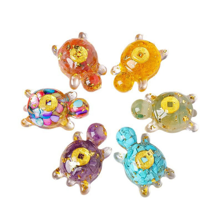 Buddha Stones, petites et diverses, cristal, aventurine verte, améthyste, tortue, pièces de cuivre, porte-bonheur, décoration de la maison