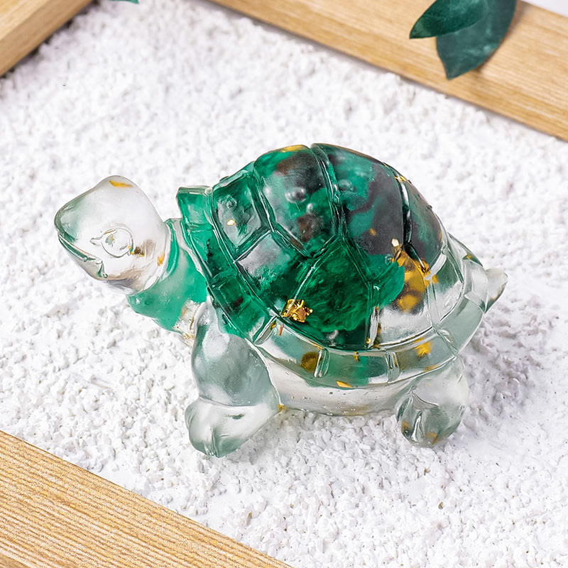 Buddha Stones, diverses pierres, citrine, aventurine verte, améthyste, mini tortue, prospérité, décoration de la maison - Malachite 5*3*2,7 cm - image 17