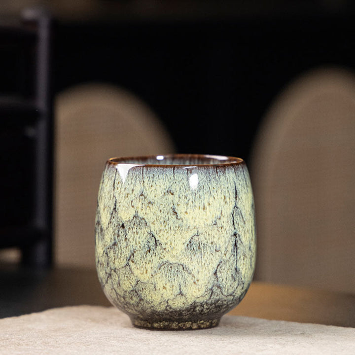Petite tasse à thé en Buddha Stones faite à la main, style chinois Jianzhan, faite à la main, style Kung Fu, 150 ml