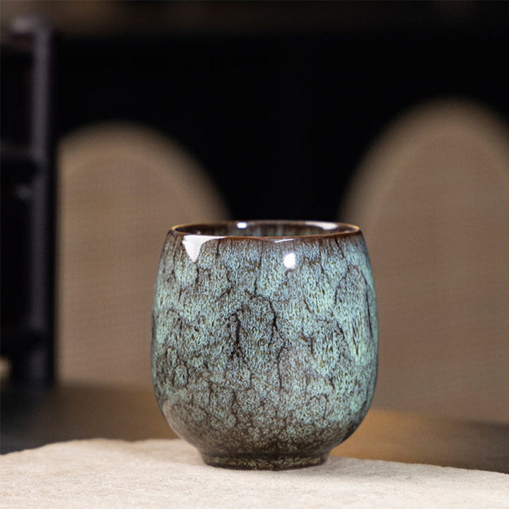 Petite tasse à thé en Buddha Stones faite à la main, style chinois Jianzhan, faite à la main, style Kung Fu, 150 ml