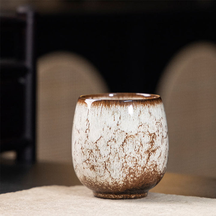 Petite tasse à thé en Buddha Stones faite à la main, style chinois Jianzhan, faite à la main, style Kung Fu, 150 ml