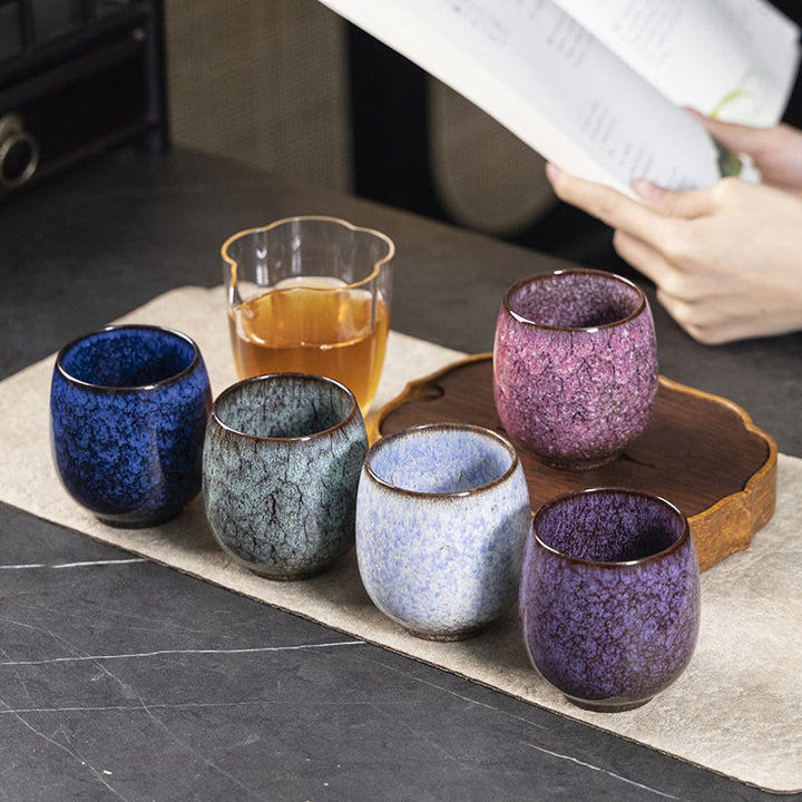 Petite tasse à thé en Buddha Stones faite à la main, style chinois Jianzhan, faite à la main, style Kung Fu, 150 ml