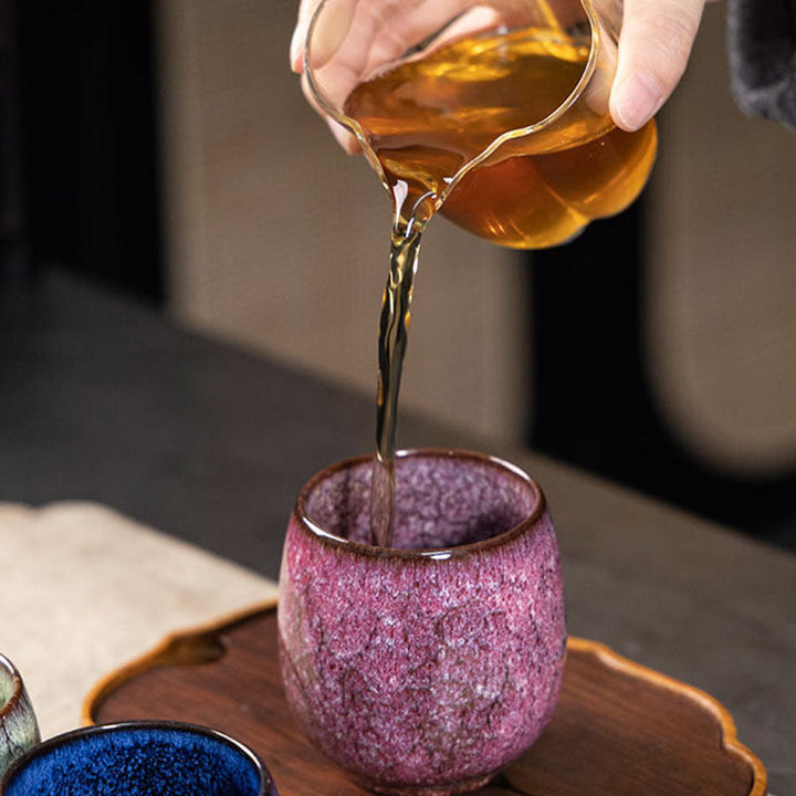 Petite tasse à thé en Buddha Stones faite à la main, style chinois Jianzhan, faite à la main, style Kung Fu, 150 ml