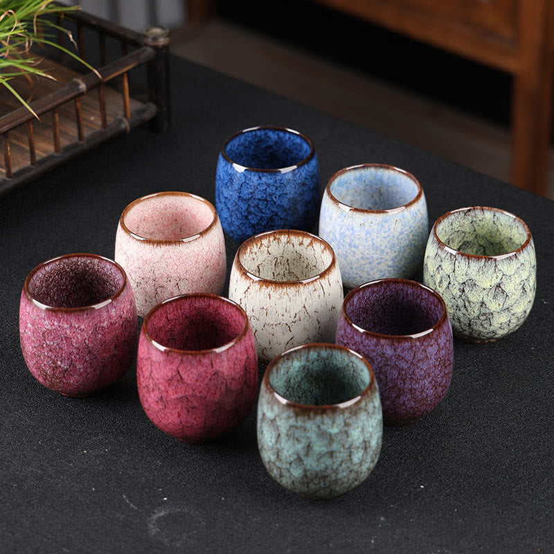 Petite tasse à thé en Buddha Stones faite à la main, style chinois Jianzhan, faite à la main, style Kung Fu, 150 ml