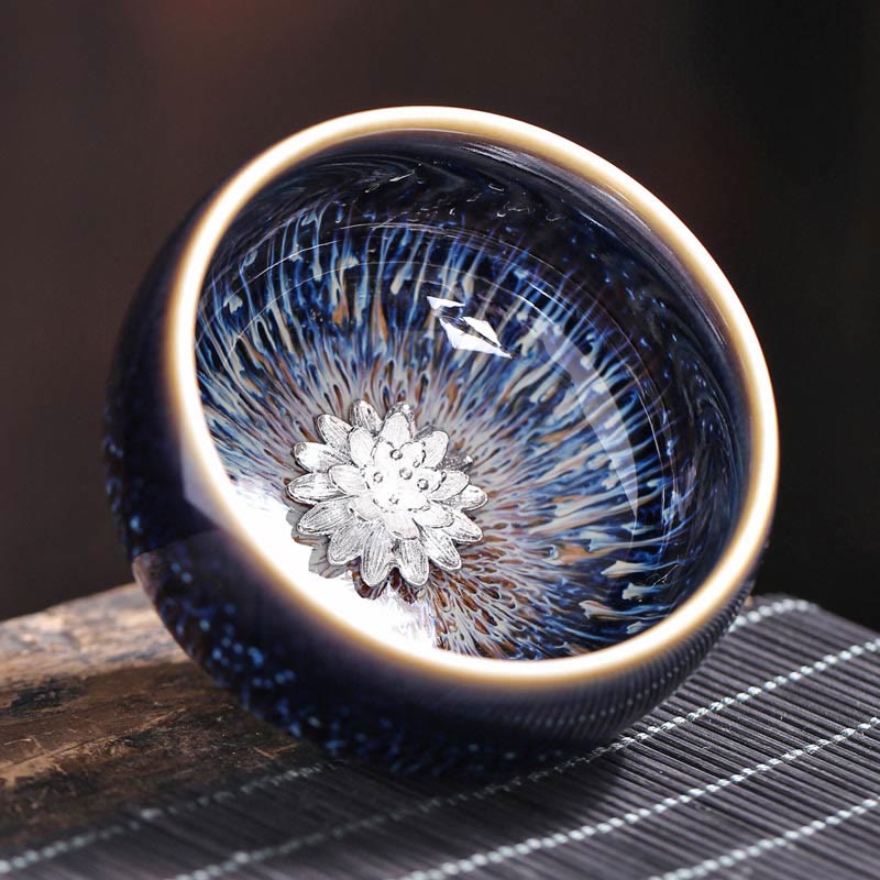Tasse à thé en céramique faite à la main avec Buddha Stones , motif Jianzhan, poisson koï, lotus, dragon, phénix, 12 signes du zodiaque chinois, tasse à thé Kung Fu, 70 ml