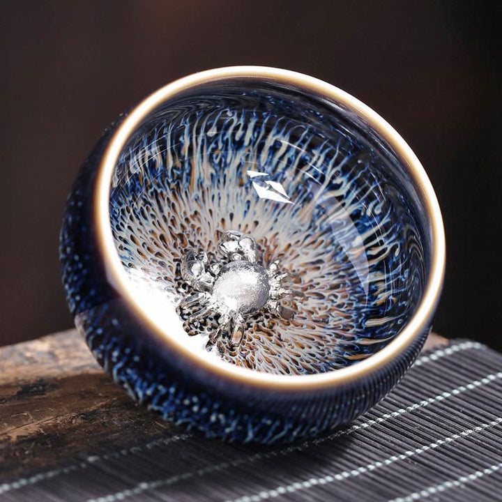Tasse à thé en céramique faite à la main avec Buddha Stones , motif Jianzhan, poisson koï, lotus, dragon, phénix, 12 signes du zodiaque chinois, tasse à thé Kung Fu, 70 ml