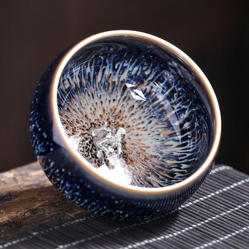 Tasse à thé en céramique faite à la main avec Buddha Stones , motif Jianzhan, poisson koï, lotus, dragon, phénix, 12 signes du zodiaque chinois, tasse à thé Kung Fu, 70 ml