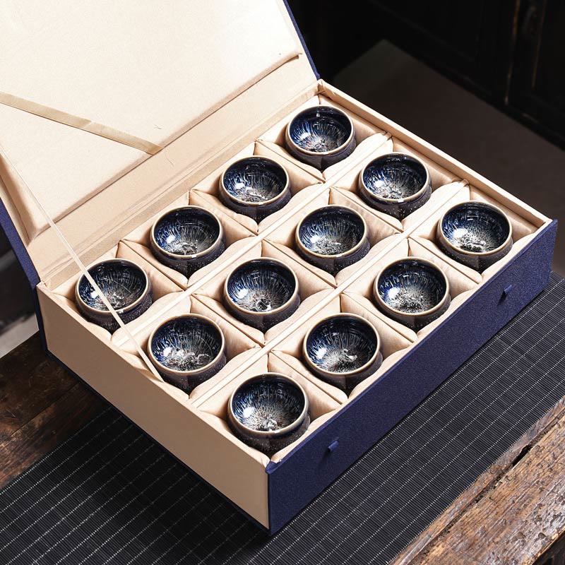 Tasse à thé en céramique faite à la main avec Buddha Stones , motif Jianzhan, poisson koï, lotus, dragon, phénix, 12 signes du zodiaque chinois, tasse à thé Kung Fu, 70 ml