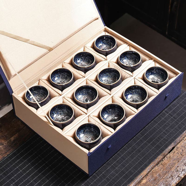 Tasse à thé en céramique faite à la main avec Buddha Stones , motif Jianzhan, poisson koï, lotus, dragon, phénix, 12 signes du zodiaque chinois, tasse à thé Kung Fu, 70 ml