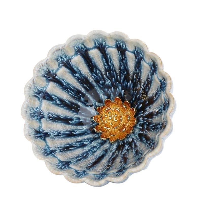 Petite tasse à thé en céramique de style chinois Jianzhan , faite à la main, motif lotus, style Kung Fu, 80 ml