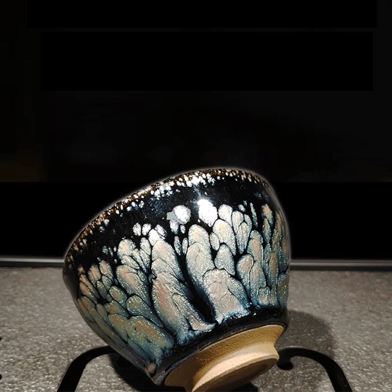 Tasse à thé chinoise Jianzhan en céramique à pois bleus, faite à la main, Buddha Stones , tasse à thé Kung Fu Tenmoku, 150 ml