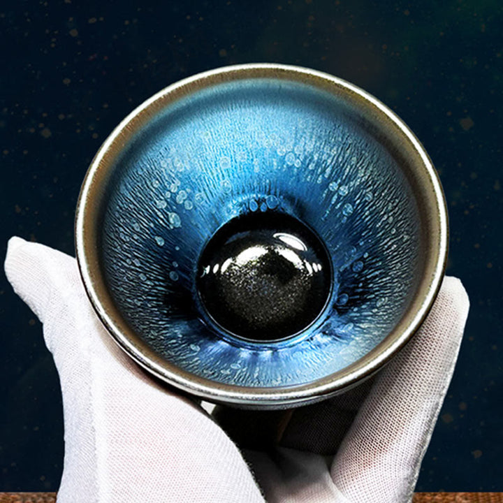 Tasse à thé en céramique faite à la main avec Buddha Stones , motif de gouttes d'huile de Jianzhan, tasse à thé Kung Fu Tenmoku, 150 ml - image 0