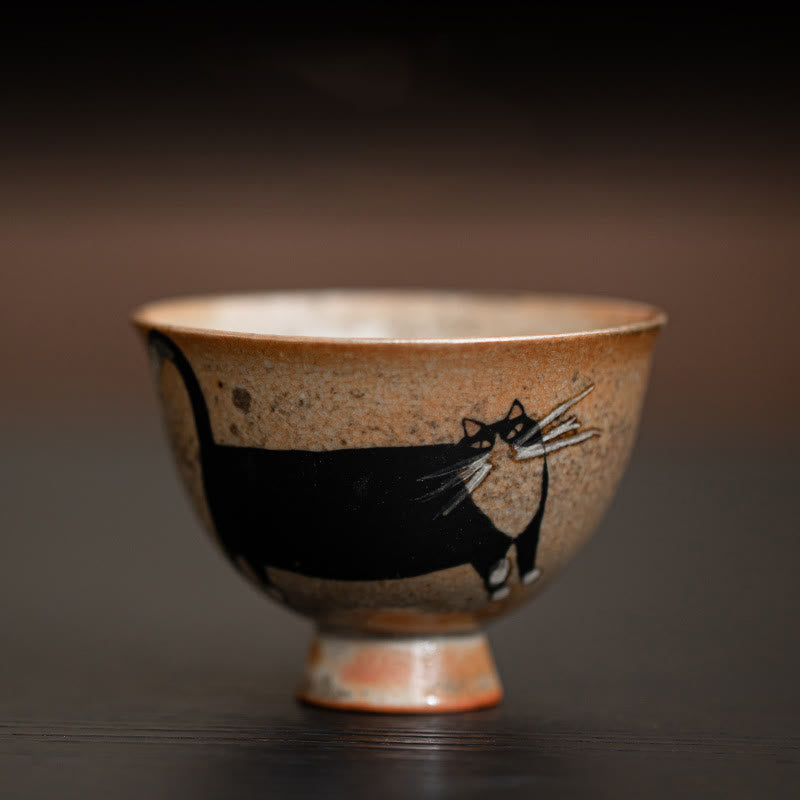 Petite tasse à thé en forme de chat mignon Buddha Stones , tasse à thé Kung Fu 60 ml