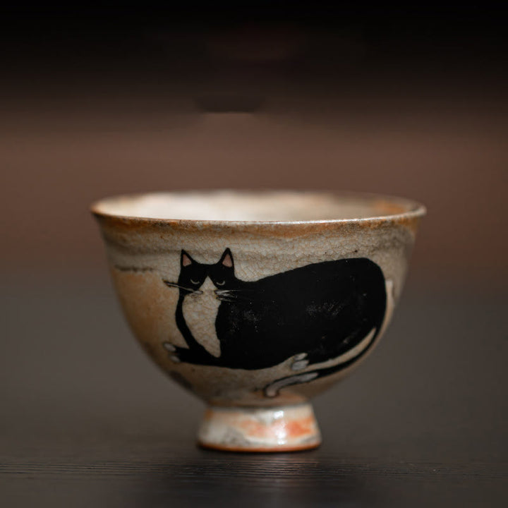 Petite tasse à thé en forme de chat mignon Buddha Stones , tasse à thé Kung Fu 60 ml