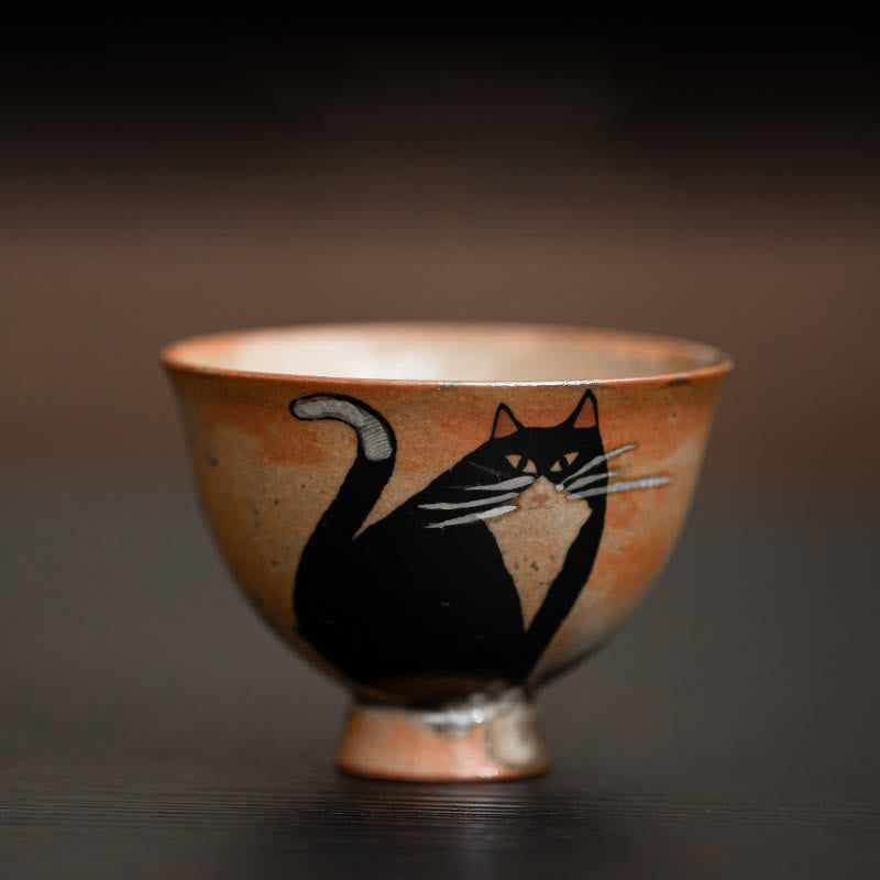 Petite tasse à thé en forme de chat mignon Buddha Stones , tasse à thé Kung Fu 60 ml