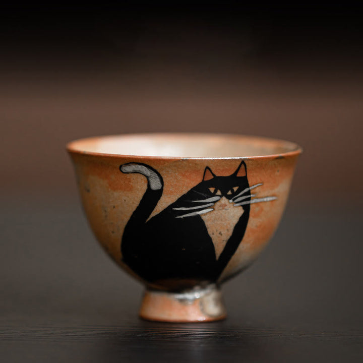 Petite tasse à thé en forme de chat mignon Buddha Stones , tasse à thé Kung Fu 60 ml