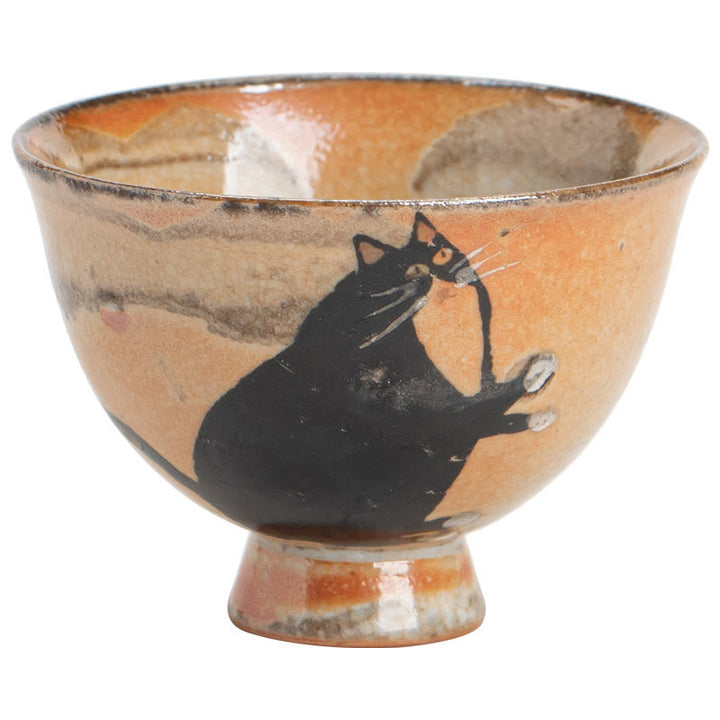 Petite tasse à thé en forme de chat mignon Buddha Stones , tasse à thé Kung Fu 60 ml