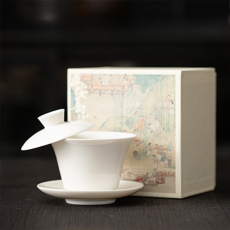 Tasse à thé et soucoupe en céramique avec couvercle, motif Buddha Stones Thangka, Dragon, Bouddhas, Dunhuang, Gaiwan, Sancai, Kung Fu, coffret cadeau, 180 ml