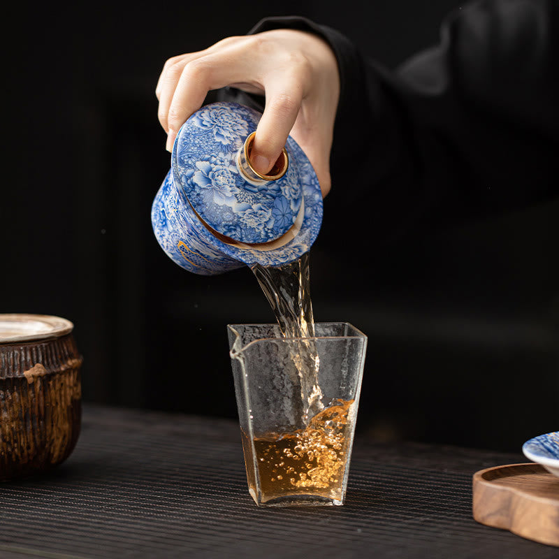 Tasse à thé et soucoupe en céramique avec couvercle, motif Buddha Stones Thangka, Dragon, Bouddhas, Dunhuang, Gaiwan, Sancai, Kung Fu, coffret cadeau, 180 ml