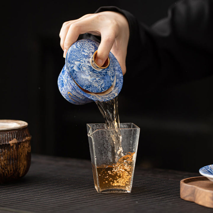 Tasse à thé et soucoupe en céramique avec couvercle, motif Buddha Stones Thangka, Dragon, Bouddhas, Dunhuang, Gaiwan, Sancai, Kung Fu, coffret cadeau, 180 ml