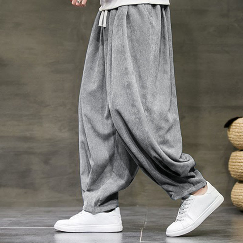 Pantalon décontracté en coton uni avec poches pour homme Buddha Stones - Gris - US/UK/AU46，EU56 (5XL) - image 9