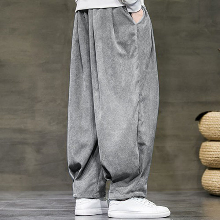 Pantalon décontracté en coton uni avec poches pour homme Buddha Stones - image 13