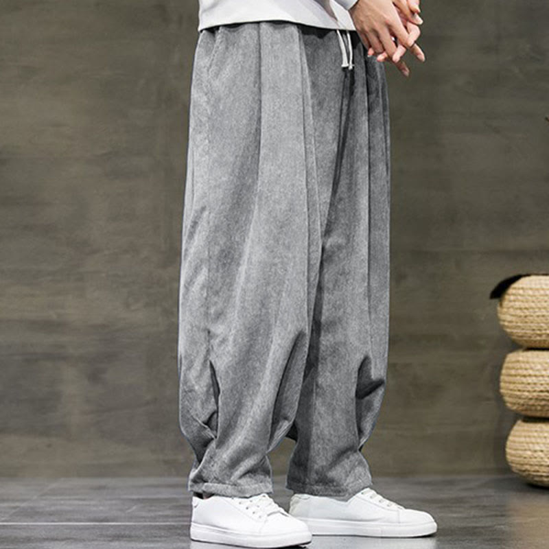 Pantalon décontracté en coton uni avec poches pour homme Buddha Stones - image 12