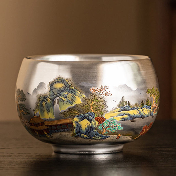 Buddha Stones Poisson Lotus Algues Vallée Montagnes Pin Dragon Tasse à Thé Kung Fu Tasse à Thé Avec Coffret Cadeau