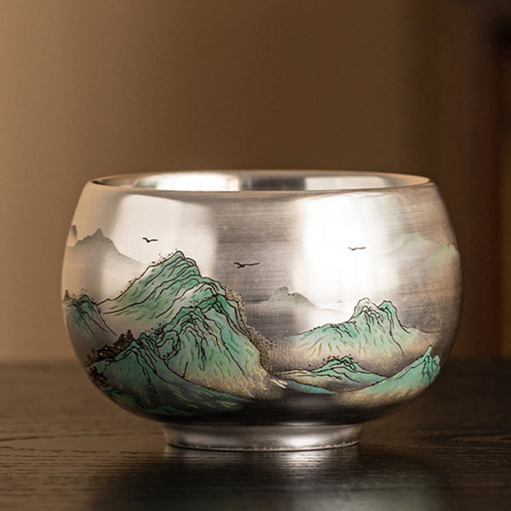 Buddha Stones Poisson Lotus Algues Vallée Montagnes Pin Dragon Tasse à Thé Kung Fu Tasse à Thé Avec Coffret Cadeau