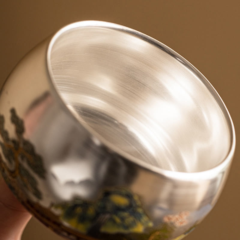 Buddha Stones Poisson Lotus Algues Vallée Montagnes Pin Dragon Tasse à Thé Kung Fu Tasse à Thé Avec Coffret Cadeau