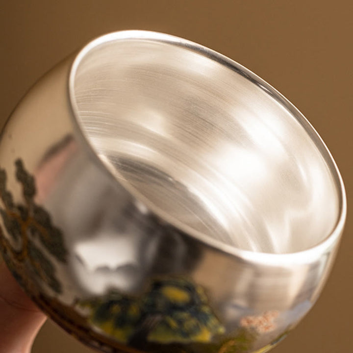 Buddha Stones Poisson Lotus Algues Vallée Montagnes Pin Dragon Tasse à Thé Kung Fu Tasse à Thé Avec Coffret Cadeau
