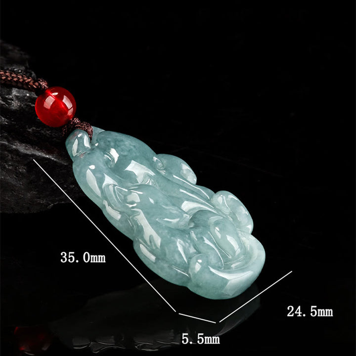 Collier pendentif fée renard à neuf queues en jade vert naturel avec Buddha Stones