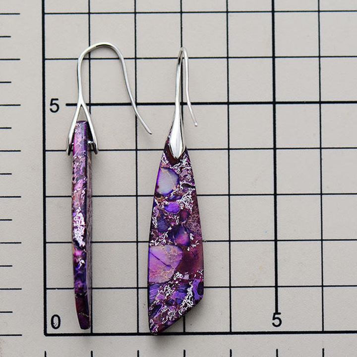 Boucles d'oreilles anti-stress en cristal géométrique en pierre naturelle de l'empereur Buddha Stones