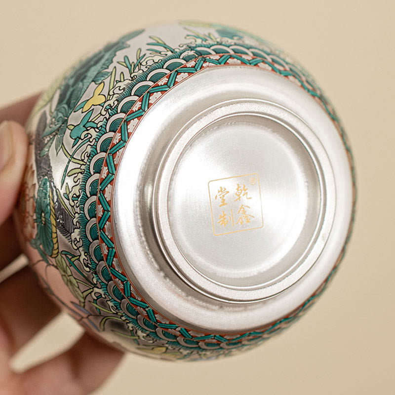 Buddha Stones Poisson Lotus Algues Vallée Montagnes Pin Dragon Tasse à Thé Kung Fu Tasse à Thé Avec Coffret Cadeau