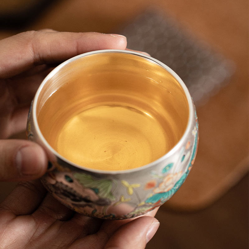 Buddha Stones Poisson Lotus Algues Vallée Montagnes Pin Dragon Tasse à Thé Kung Fu Tasse à Thé Avec Coffret Cadeau