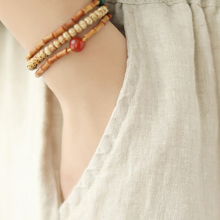 Pantalon court ample en coton avec poches pour femme, style décontracté et vintage, style Buddha Stones - image 18