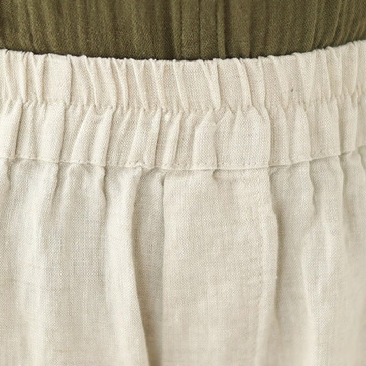 Pantalon court ample en coton avec poches pour femme, style décontracté et vintage, style Buddha Stones