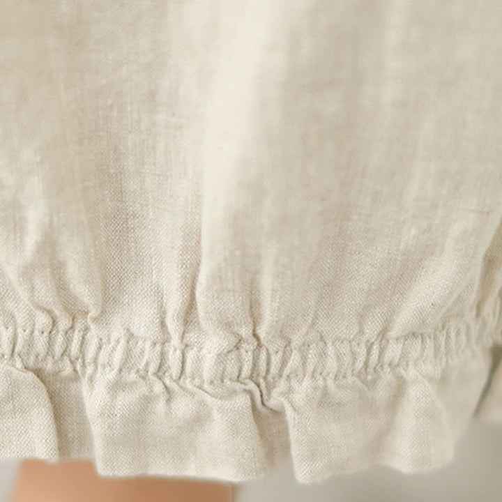 Pantalon court ample en coton avec poches pour femme, style décontracté et vintage, style Buddha Stones